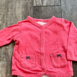 Girl’s size 6-months Carters brand coral colored jacket/sweater